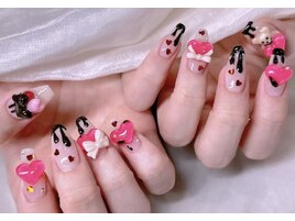 たらしバレンタインネイル