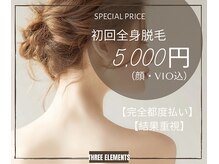 スリーエレメンツ(THREE ELEMENTS)の雰囲気(今年いっぱいのキャンペーン!初回全身脱毛5,000円!)