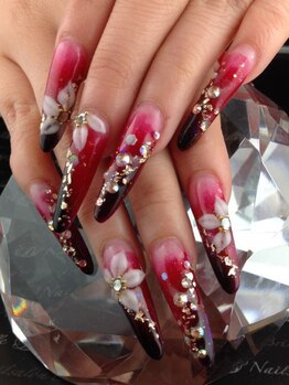 エスフィーネイルサロン ブリーユ(Esfy nailsalon Brille)/赤黒スカルプグラデーション