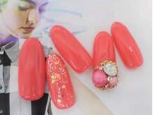 ネイルサロンセレーネ(Selene)/ピンク　ビジューネイル