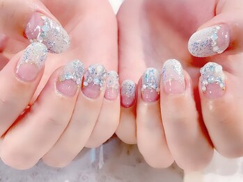 #人魚の鱗#フレンチネイル