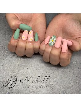ナシェル(N'chell)/マットフラワーネイル