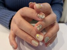 アイネイルズ 梅田店(I nails)/チェックキラキラアート¥9700