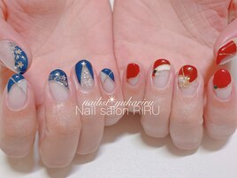 アシメクリスマスネイル