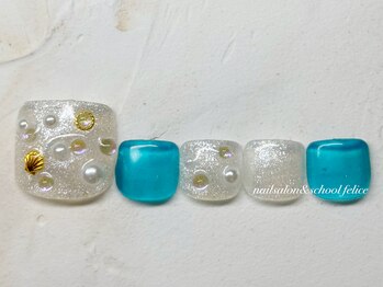 フェリーチェ(nail salon＆school felice)/フットネイル/定額制8800円/瑞江