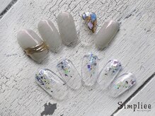 シンプリー 下北沢店(Simpliee)/【HAND】ちぐはぐネイル／ホロ