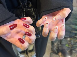 アシンメトリー　ハートネイル