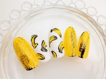 春夏 フルーツ バナナ　手描き