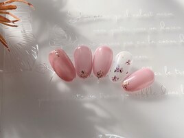 押し花　春　フラワーネイル