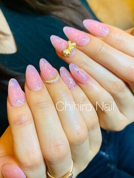 チヒロネイル/スカルプ＆メタルリボン