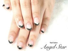 エンジェルスター(Angel Star)/大人上品ブラックフレンチネイル