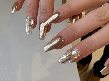 ランド ネイル 博多(LAND)/キラキラ☆ミラー×埋め尽くし