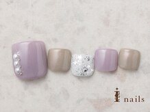 アイネイルズ 横浜EAST店(I-nails)/パールラメフットネイル