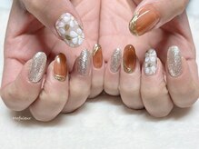 モフルール(Mofuleur)/手描きフラワーとミラーネイル