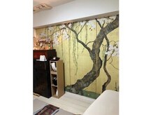 枝垂れ桜。酒井抱一の壁紙です