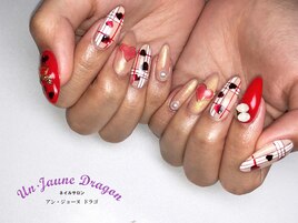 【ロング】チェックネイル