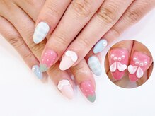 ネイルコレクション ピンク(Nail Collection Pink)/ジェル定額￥9990★うさ耳リボン