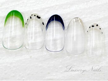 ラグジュアリーネイルズ アカバネ(Luxury Nails Akabane)/カラフル*柄フレンチ