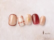 アイネイルズ 横浜EAST店(I-nails)/秋色チェックネイル