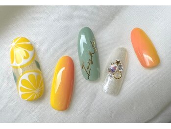 スピードネイル アンド アイ 宮交シティ店/#99 【果物×グラデーション】