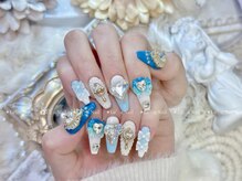 レアネイル 渋谷店(Le’a nail)/青白カラーグラデーション