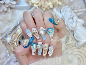 レアネイル 渋谷店(Le’a nail)/青白カラーグラデーション
