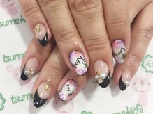 ネイルサロン 爪吉/手描きフラワー＆フレンチ♪