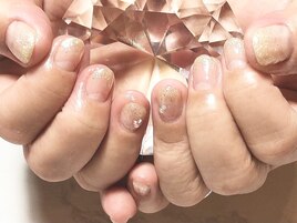 ワンカラー＋pointアート￥4400