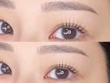 まつ毛と眉毛の同時施術★ブラックティント追加でウルツヤまつ毛