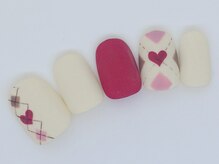 クリスタルネイル ボンベルタ橘店(CRYSTAL NAIL)/ハート×アーガイル