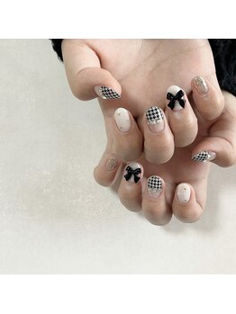 シュシュ(chouchou)/千鳥柄ネイル