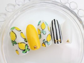 春夏 フルーツ レモン柄