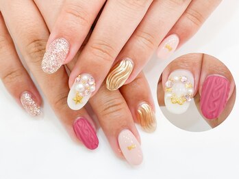 ネイルコレクション ピンク(Nail Collection Pink)/ジェル放題☆Xmas：ニット