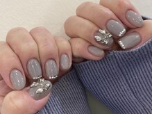 ネイルメゾン 池袋店(NAIL MAISON)/韓国グレーリボン ¥10550