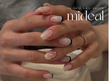 ミディール(mideal)/Wフレンチ、レースネイル