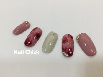 ネイルチックコウベ 銀天街店(Nail Chick kobe)/ピンクマーブルネイル