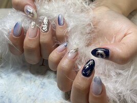 持ち込みニュアンス夜空ネイル
