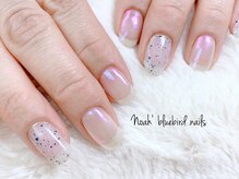 ノアブルーバードネイルズ(Noah' bluebird .nails)/透け感オシャレなミラーネイル