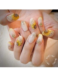 ひまわりネイル♪