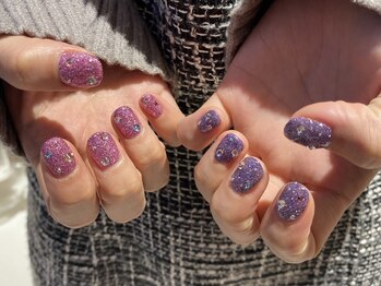 ラメ×ストーン