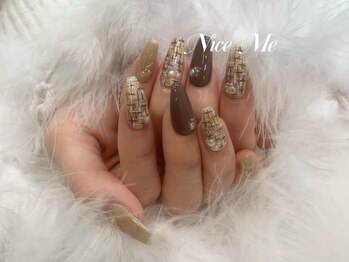 ナイスミー(Nice Me)/バレンタインツイードネイル