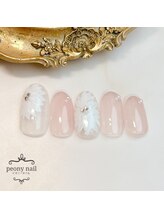 ピオニーネイル(peony nail)/ホワイト　ダリア