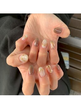 ビー 高槻(be)/ドットネイル/クリアフレンチ