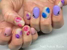 紫陽花ネイル/カラフルネイル