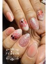 ハート&チークネイル