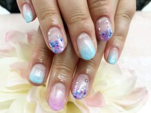 ダブルネイル(Double Nail)/[石田] あじさい風ネイル♪