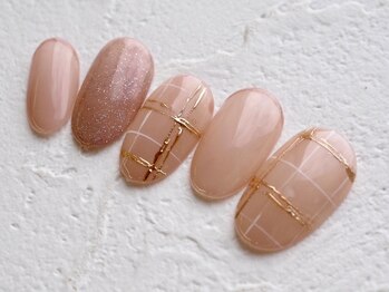 カトルナフ(quatre fois neuf)/くすみピンクの大人チェック