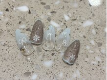 ネイルソファ 宝来(nail sofa)/【山内】ブルーグラデリボン