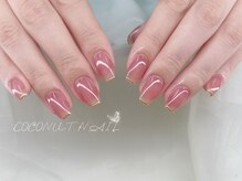 ココナッツネイル/ミラーフレンチネイル