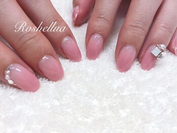 ロシェルア(Roshellua)/グラデ+エッジラメ+アート追加